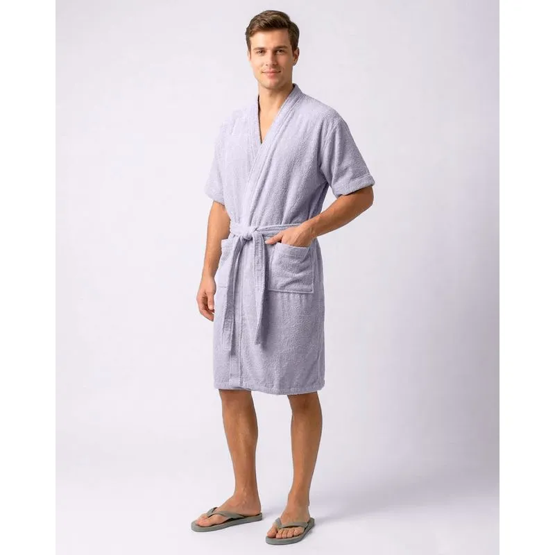 Roupão Kimono Atlântica Com Bolsos Frontais Cinza UN