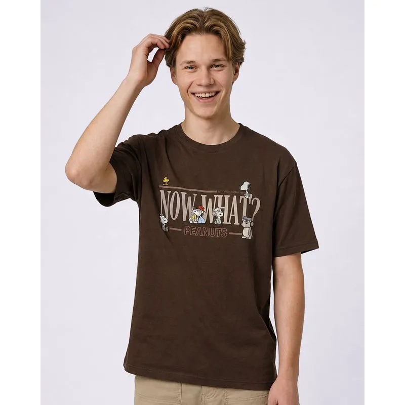 Camiseta Masculina Estampa Snoopy Marrom G
