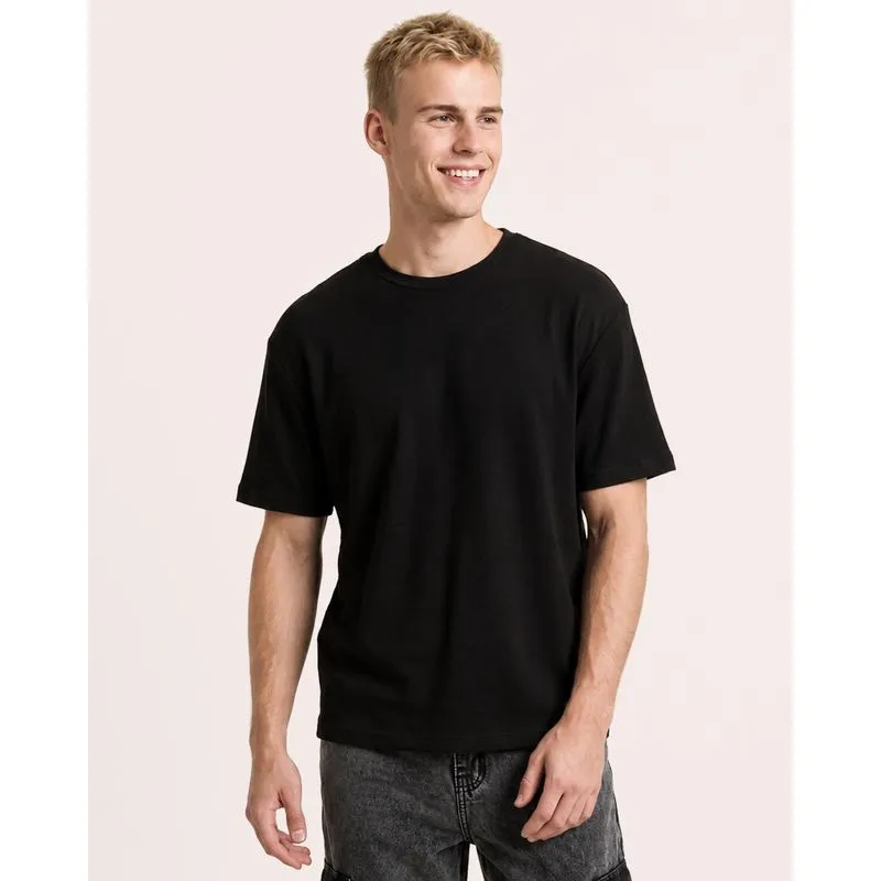 Camiseta Masculina Oversized Texturizada Preta P