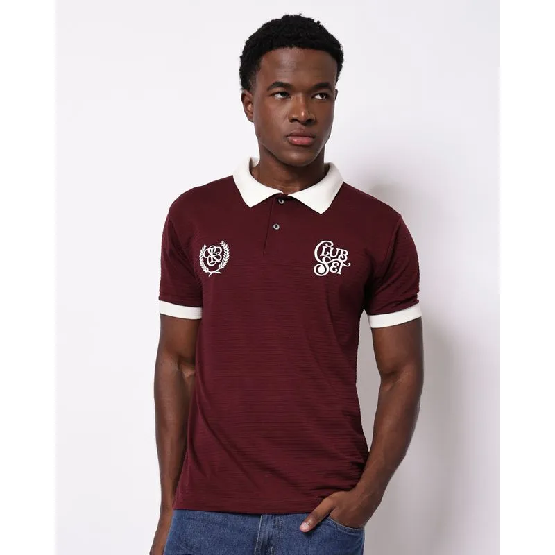 Camisa Polo Masculina Texturizada Vinho PP
