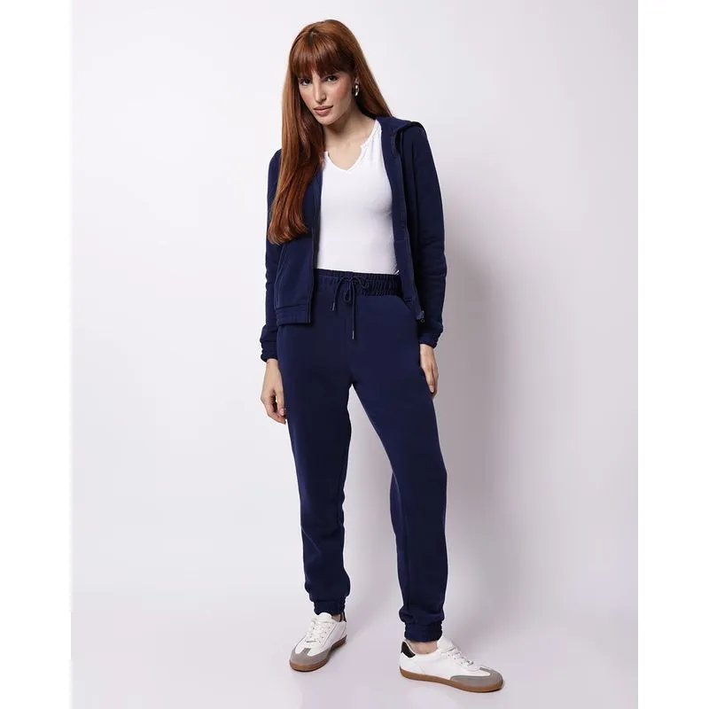 Calça Moletom Feminina Básica Jogger Marinho P