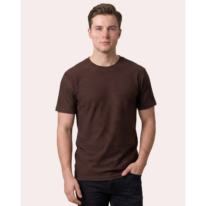 Camiseta Masculina Algodão Texturizada Marrom G1