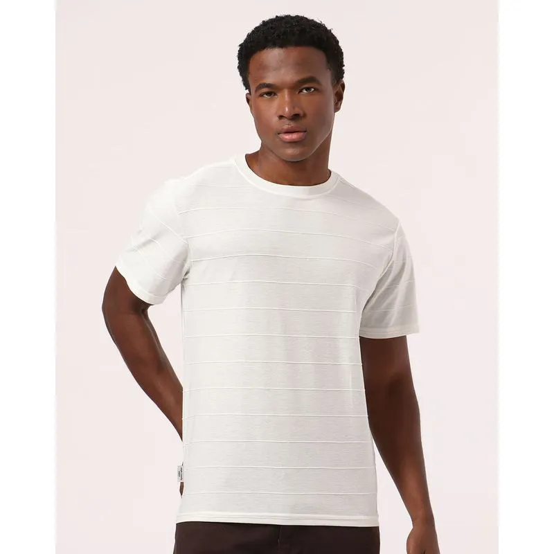 Camiseta Masculina Algodão Listrada Off White G1