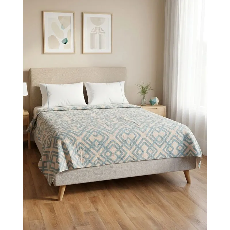 Colcha Casal Arte & Cazza 200cm x 240cm Matelassê Estampada Verde UN