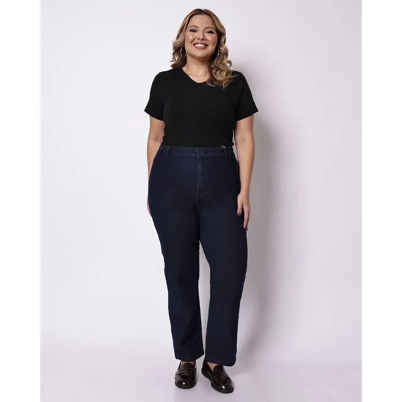 Calça Jeans Plus Size Feminina Biotipo Mom Azul 46