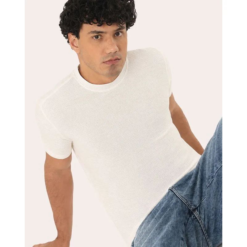 Camiseta Masculina Premium Texturizada Off White PP
