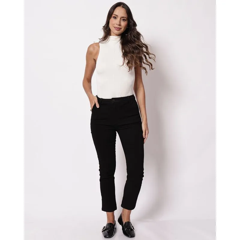 Calça Sarja Feminina Biotipo Mom Preto 42