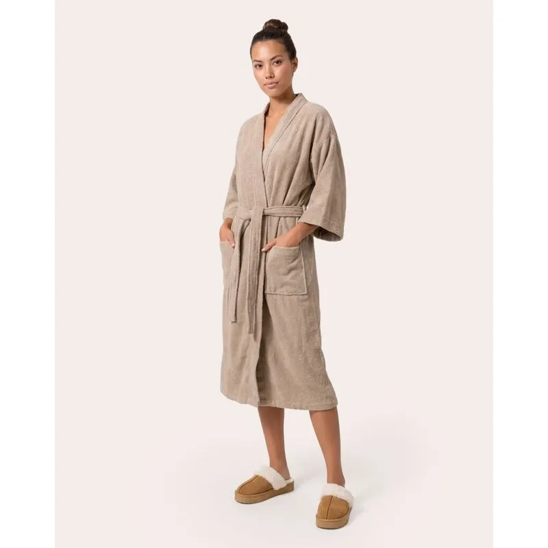 Roupão Kimono Unissex Atlântica Felpudo Bege GG