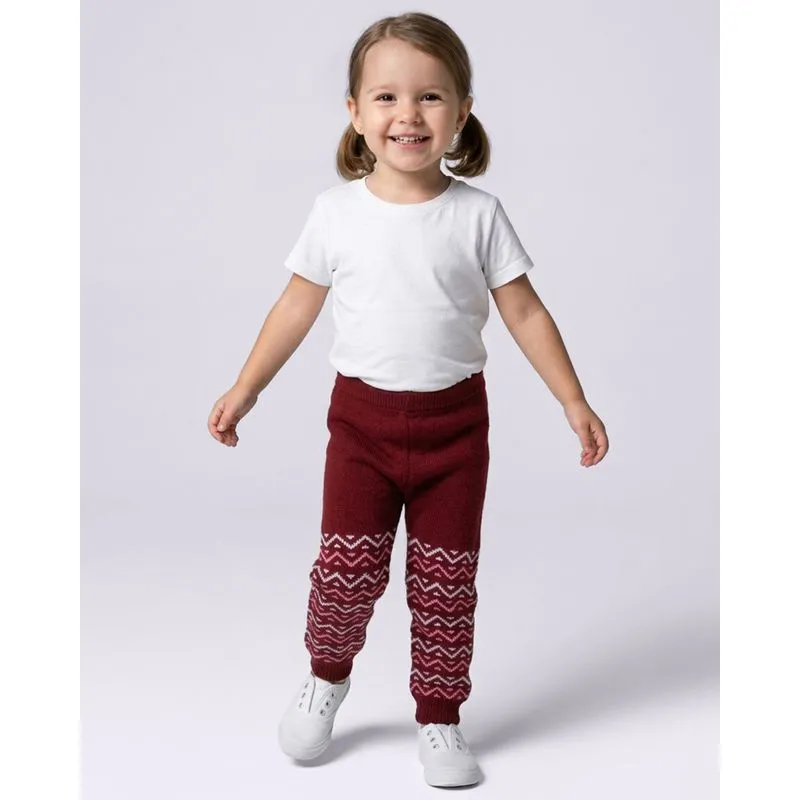 Calça Legging Bebê Tricô Estampas Sortidas Vermelho Escuro 2
