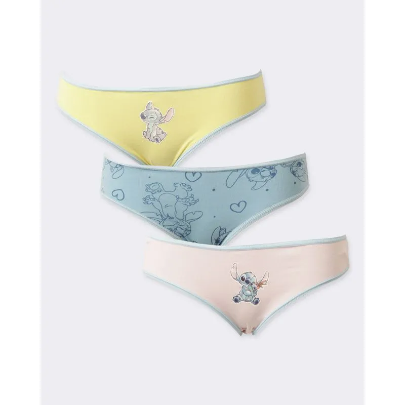 Kit 3 Calcinhas Biquíni Infantil Disney Stich Estampa Azul 6