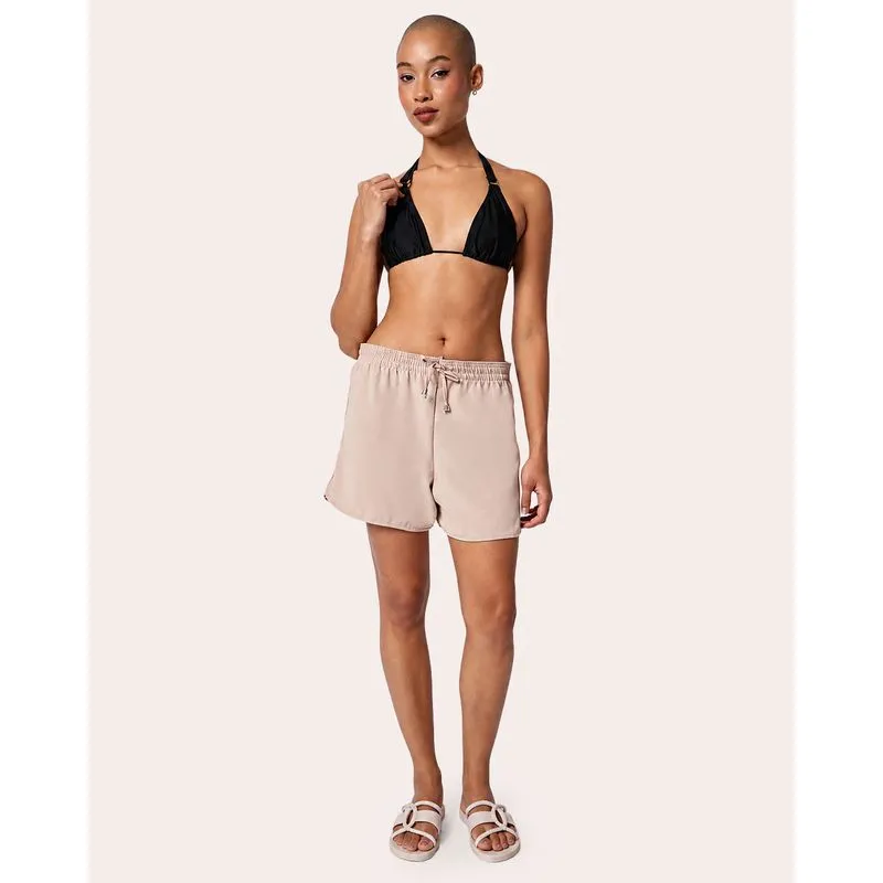 Saída De Praia Short Feminino Bege M