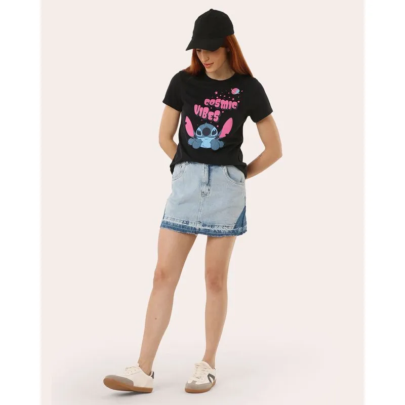 Short Jeans Feminino Detalhe Contrastante Azul 48