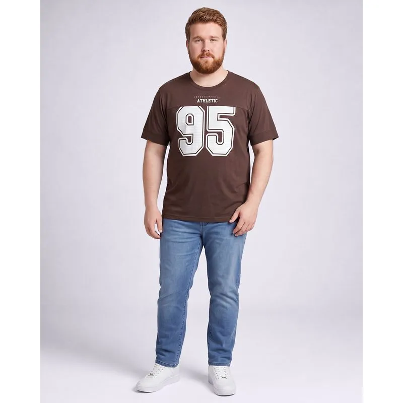 Calça Jeans Plus Size Masculina Slim com Bolsos Azul Claro 54