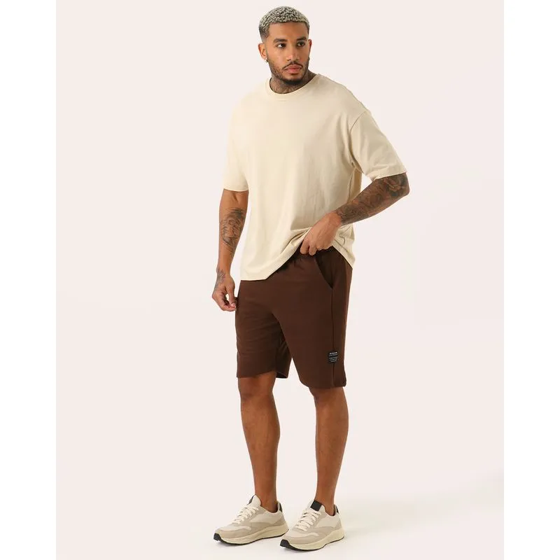 Bermuda Moletom Masculina com Cordão Marrom XG