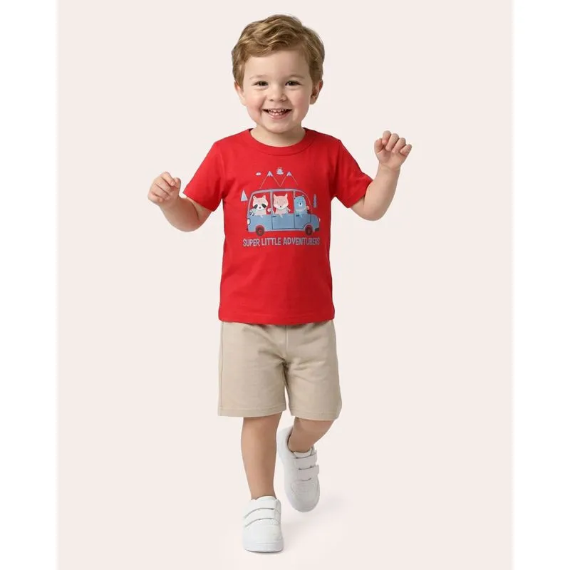 Conjunto Bebê Algodão Bichinhos Vermelho 1