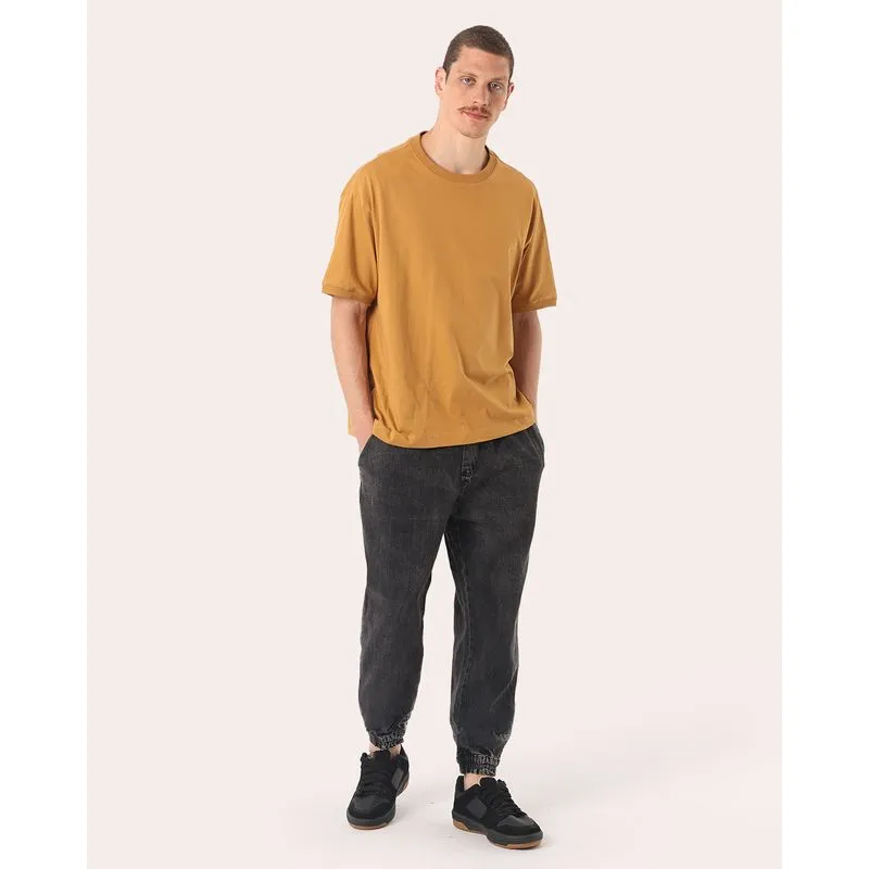 Calça Jeans Masculina Jogger com Cordão Preta P