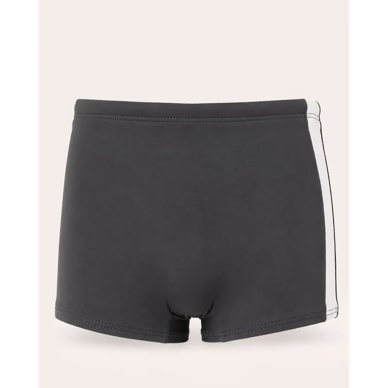 Sunga Infantil Boxer Com Recortes Proteção UV Cinza 6