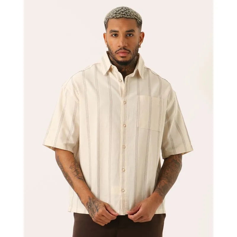 Camisa Masculina Texturizada Listras Off White 3