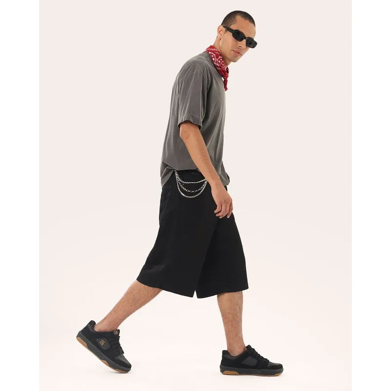 Bermuda Sarja Masculina Baggy com Bolsos Preta 50