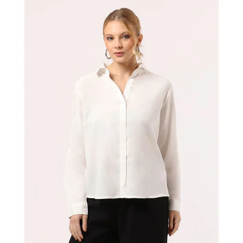 Camisa Feminina Viscose Manga Longa Off White GG