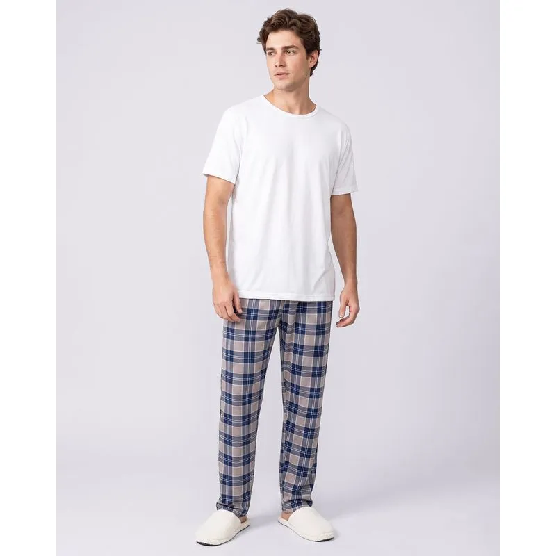 Pijama Masculino Longo Estampado Off White GG