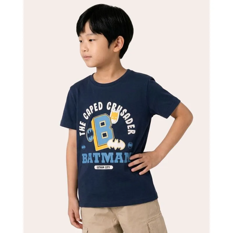 Camiseta Infantil Algodão DC Comics Batman Marinho 12