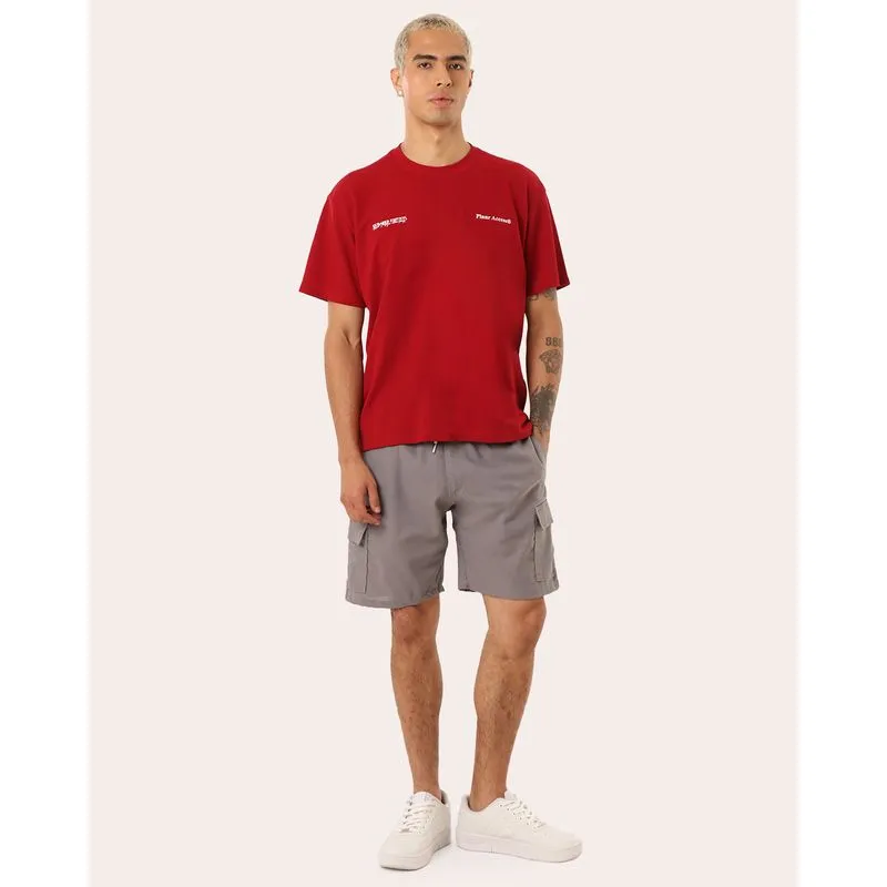 Bermuda Masculina Cargo Cós Elástico Cinza P