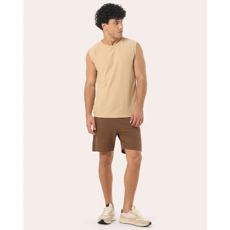 Bermuda Masculina Texturizada com Cordão Marrom P