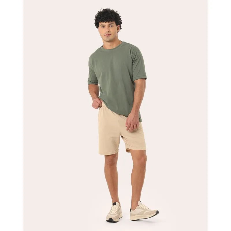 Bermuda Masculina Texturizada com Cordão Bege G1