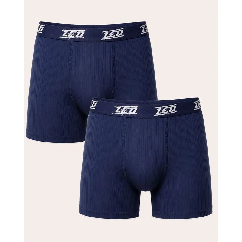 Kit 2 Cuecas Boxer Masculina Listrada Marinho P