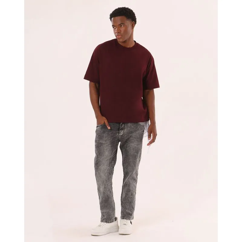 Calça Jeans Masculina Slim Marmorizada com Bolsos Cinza 38
