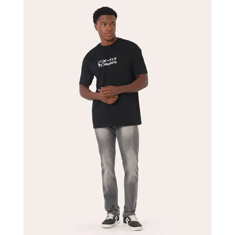 Calça Jeans Masculina Reta Estonada com Bolsos Cinza 50