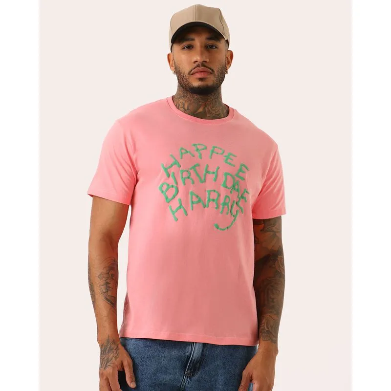 Camiseta Masculina Harry Poter Happee Birthdae Rosa G3