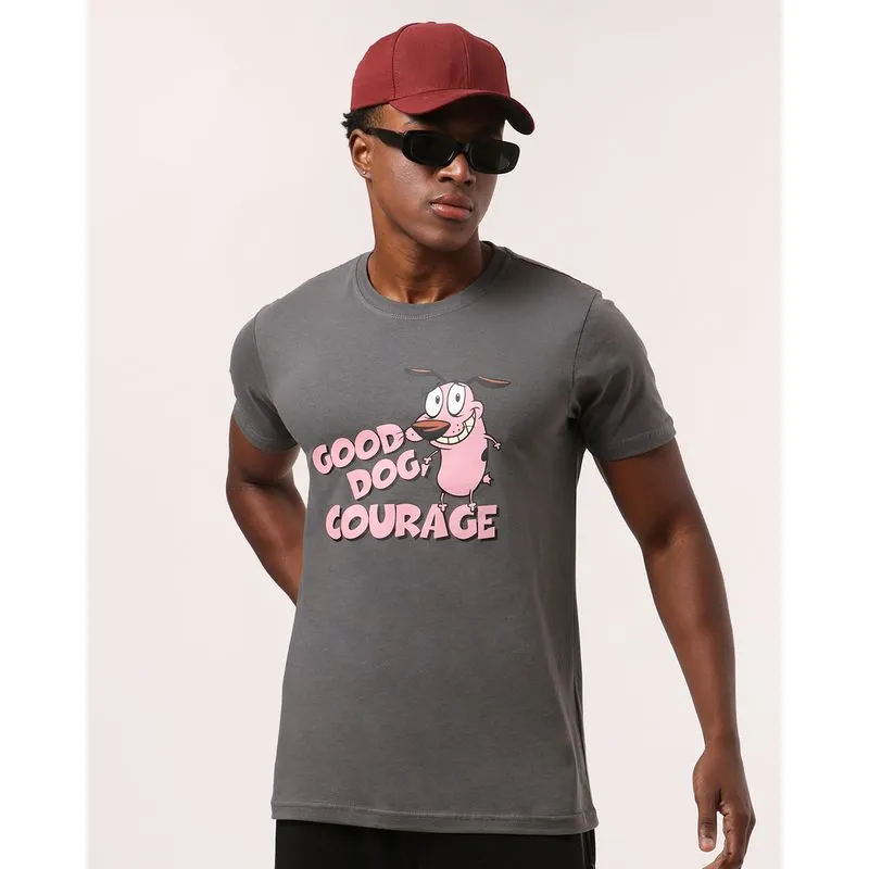 Camiseta Masculina Algodão Coragem, o Cão Covarde Cinza G
