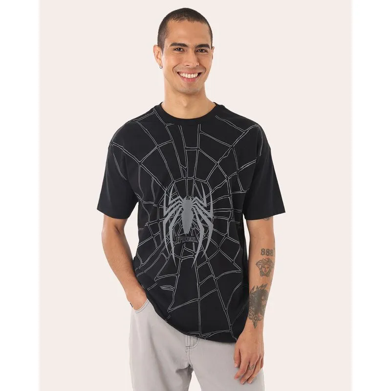 Camiseta Masculina Oversized Marvel Homem-Aranha Preta M