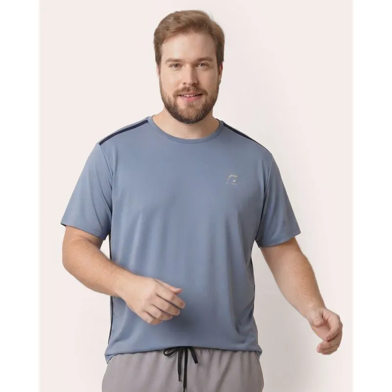 Camiseta Plus Size Esportiva Masculina Fitter Azul G1