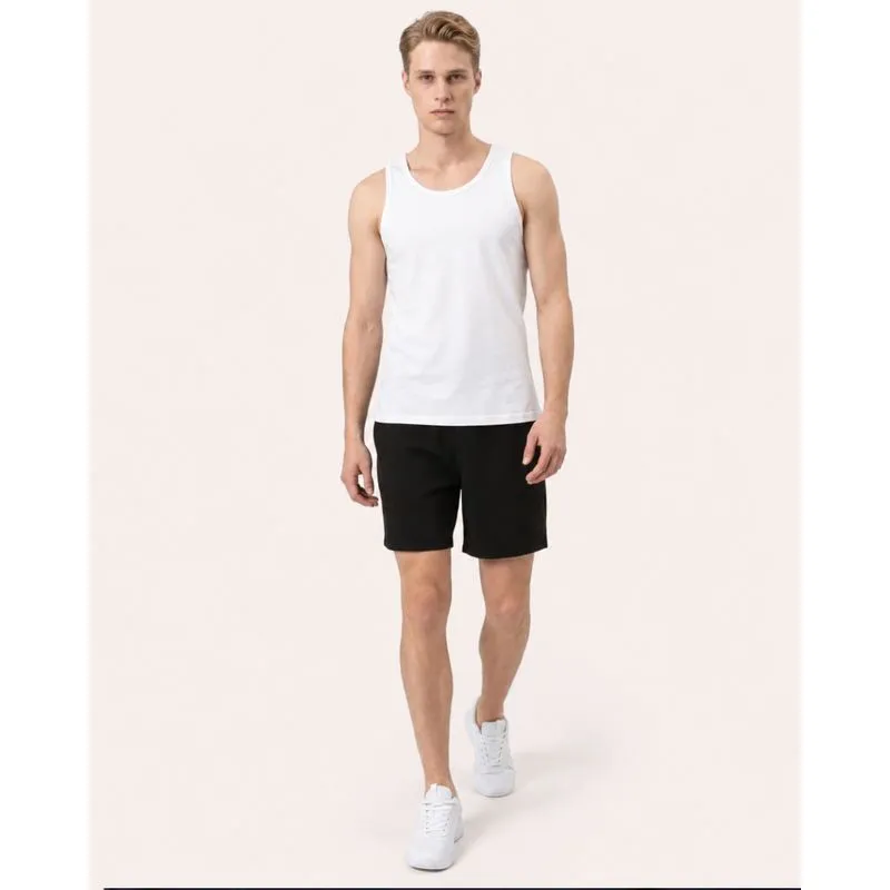 Bermuda Fitness Masculina Sobreposto com Bolso Interno Preta PP