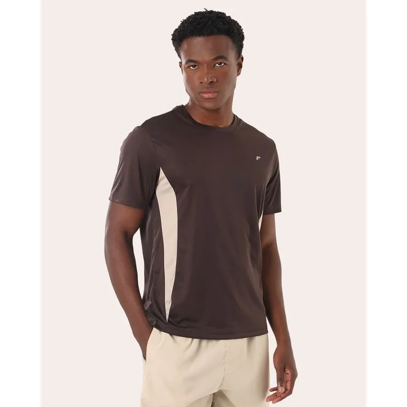 Camiseta Esportiva Masculina com Recortes Laterais Marrom XG