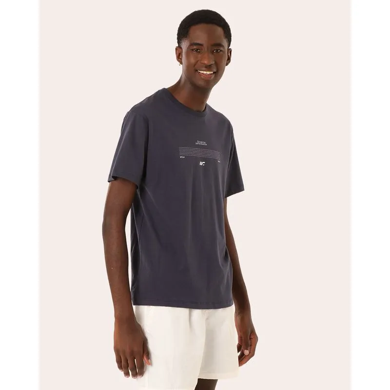 Camiseta Esportiva Masculina Algodão Fitter Estampa Marinho PP