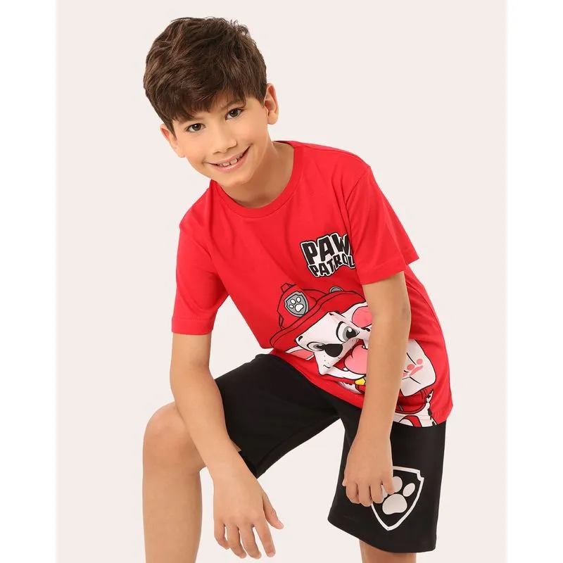Conjunto Infantil Curto Patrulha Canina Marshall Vermelho 10