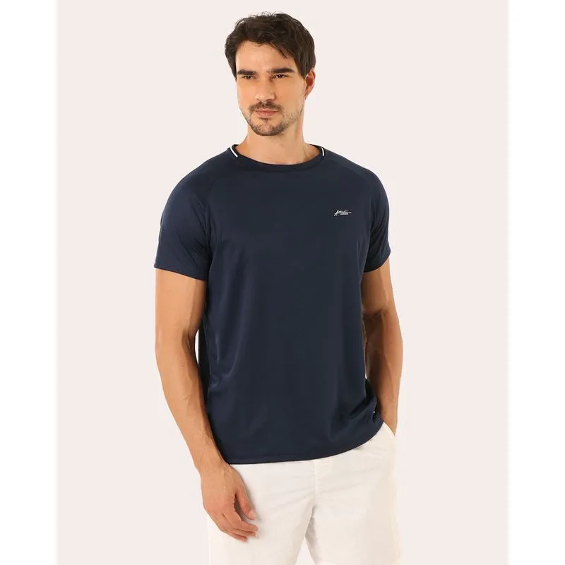 Camiseta Esportiva Masculina Manga Curta Marinho M