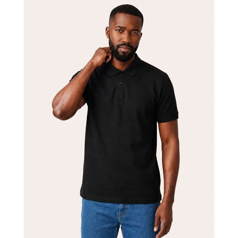 Camisa Polo Masculina Piquet Manga Curta Preta G