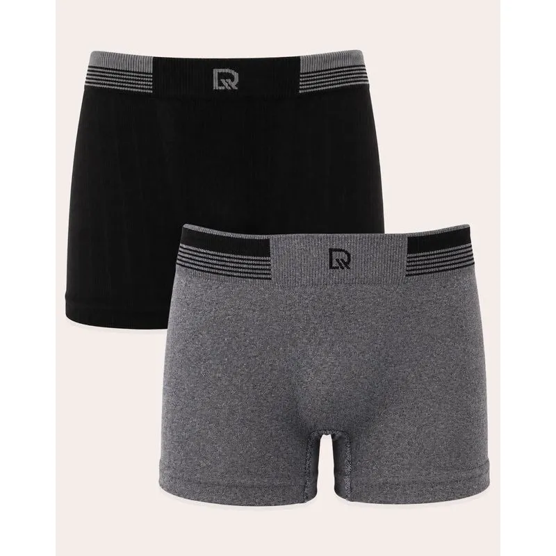 Kit 2 Cuecas Infantil Boxer Cinza e Preta M