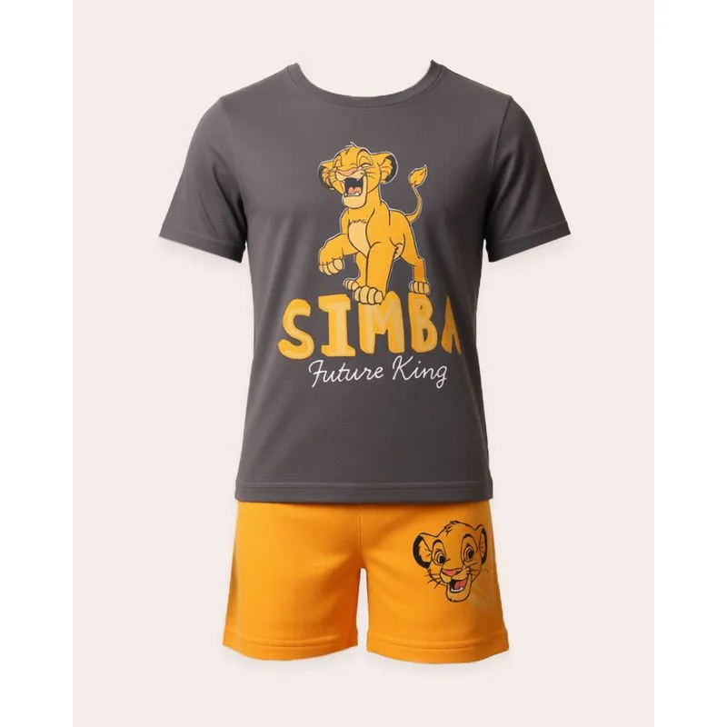 Conjunto Bebê Algodão Estampa Disney Rei Leão Simba Cinza 2