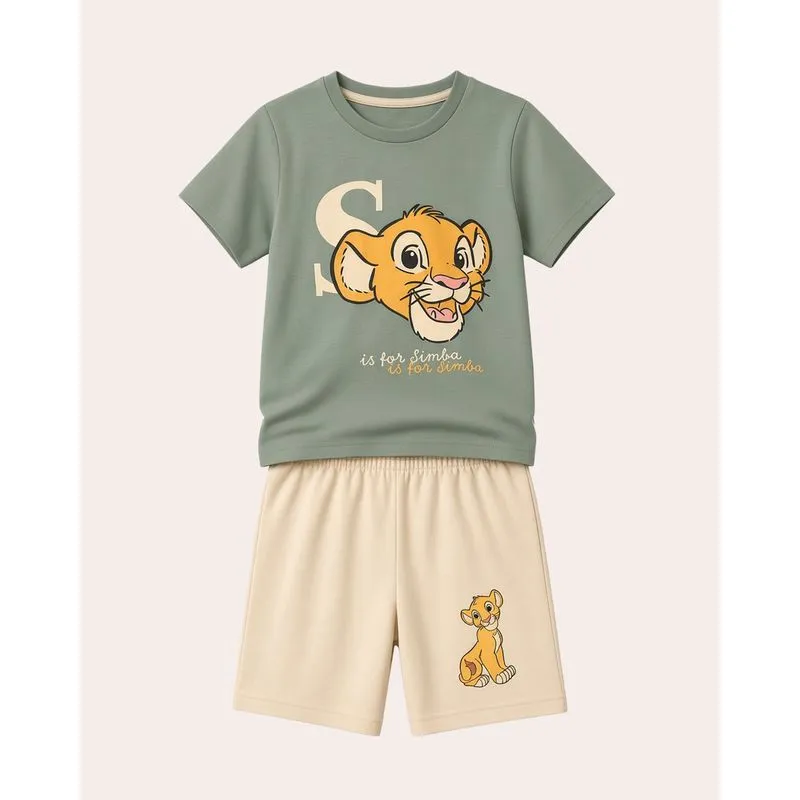 Conjunto Bebê Curto Algodão Disney O Rei Leão Verde 4