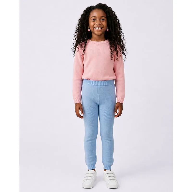 Calça Legging Infantil Tricô Estampa Sortida Azul 6