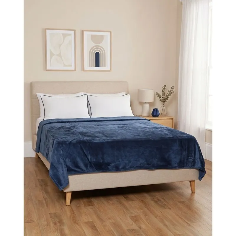 Cobertor Flannel Fleece King Plumagem Marinho UN