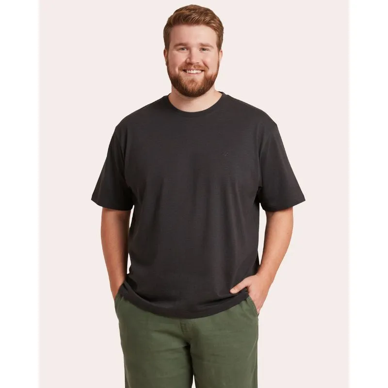 Camiseta Plus Size Masculina Estampa Bordada Cinza Escuro G4