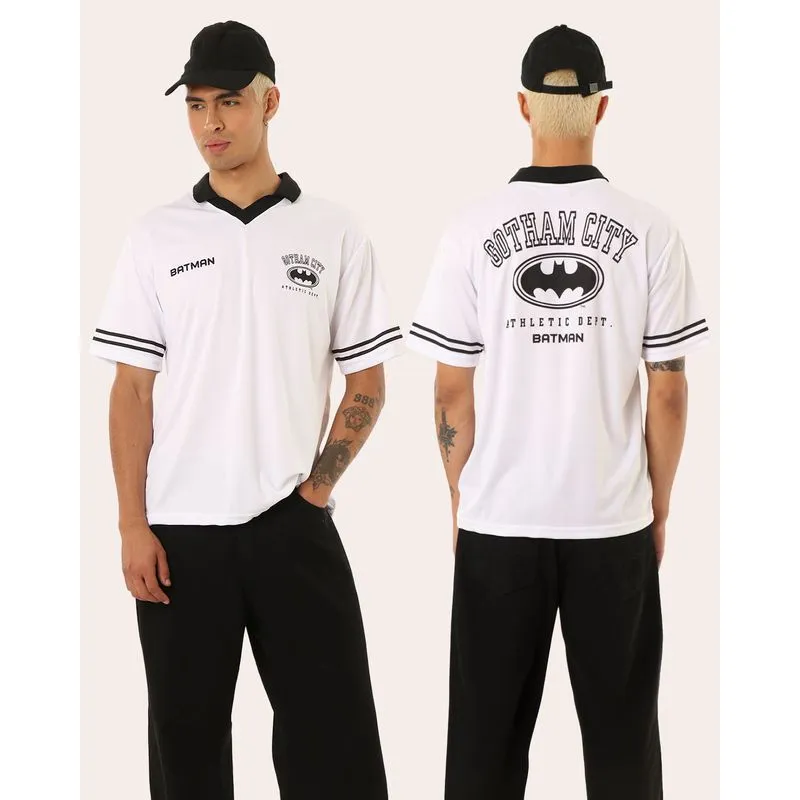 Camisa Polo Dc Comics Batman College Branca G