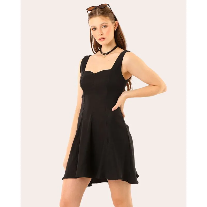 Vestido Feminino com Alças Largas Preto G